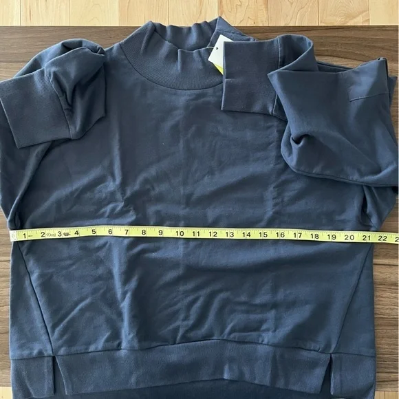 All in Motion™ Women's French Terry Butter Wash Sweatshirt Slate Size L - Picture 14 of 15